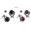 S925 Garnet Or Black Agate Marcasite Shaped Heart Women Earrings