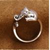 Cute Fashion S925 Silver Elephant Open Ring