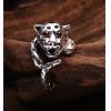 Fashion 925 Leopard Open Ring With Red Gem Eyes