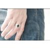 Retro Thailand Silver Black Agate Forefinger Ring