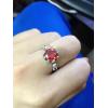 Vintage Thailand Silver Black Red White Crystal Women Ring