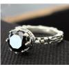 Vintage Thailand Silver Black Red White Crystal Women Ring