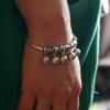 Handmade Thailand Silver 5 Bells Open Bracelet