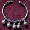 Handmade Thailand Silver 5 Bells Open Bracelet