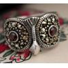 Handmade Vintage Owl Sterling Silver Ring With Marcasite Women