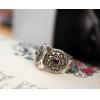 Handmade Vintage Owl Sterling Silver Ring With Marcasite Women