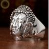 Handmade Buddha Head Sakyamuni Face Silver Ring
