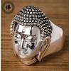 Handmade Buddha Head Sakyamuni Face Silver Ring