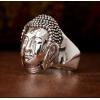 Handmade Buddha Head Sakyamuni Face Silver Ring