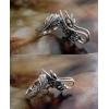 Handmade Vintage 3D Silver Lifelike Dragon Open Ring