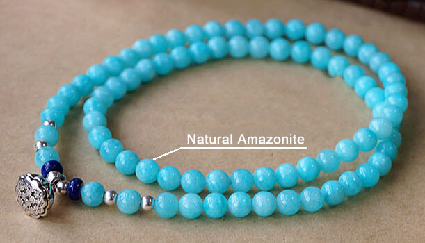 Exclusive 6MM Natural Blue Amazonite Lapis Lazuli Elf Gem 925 Silver Layered Bracelet Exclusive 6MM Natural Blue Amazonite Lapis Lazuli Elf Gem 925 Silver Layered Bracelet