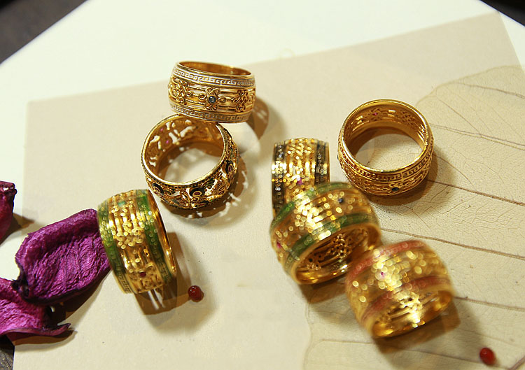 Thailand Gold Plated 925 Silver Gilding Enamels Chinese Auspicious Knot Hollow Out Ring Thailand Gold Plated 925 Silver Gilding Enamels Chinese Auspicious Knot Hollow Out Ring