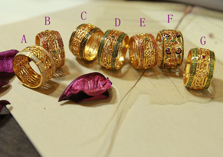 Thailand Gold Plated 925 Silver Gilding Enamels Chinese Auspicious Knot Hollow Out Ring Thailand Gold Plated 925 Silver Gilding Enamels Chinese Auspicious Knot Hollow Out Ring