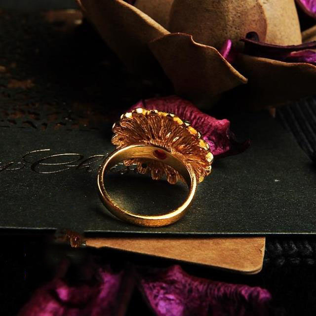 Thailand Genuine 925 Silver Gilding Colour Enamels Ruby Ring Thailand Genuine 925 Silver Gilding Colour Enamels Ruby Ring