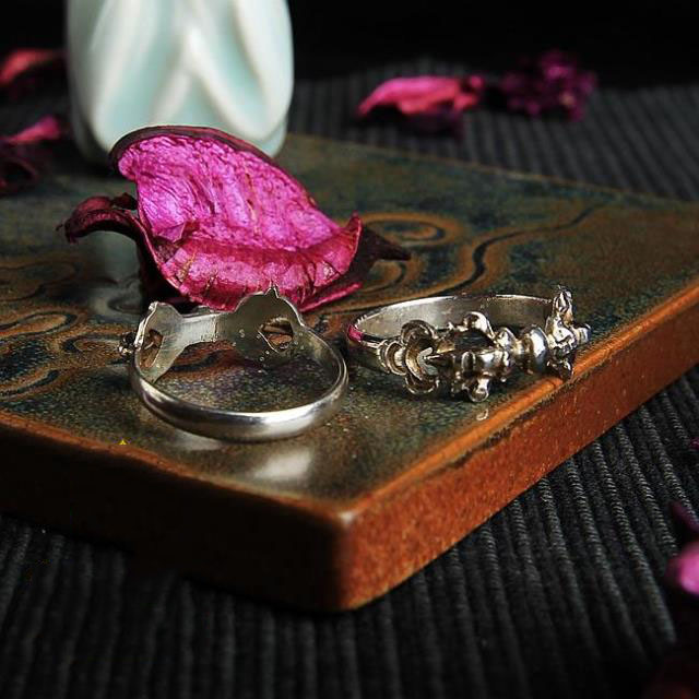 Fashion Nepal 925 Silver Vajra Ethnic Ring For Men Women Fashion Nepal 925 Silver Vajra Ethnic Ring For Men Women