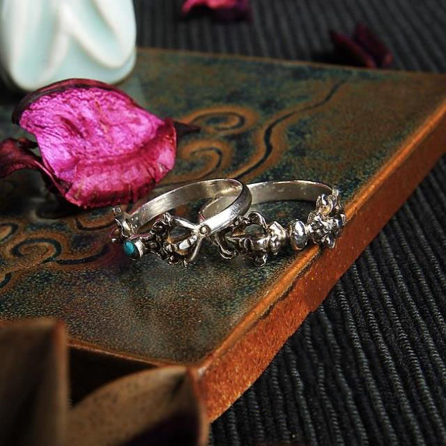 Fashion Nepal 925 Silver Vajra Ethnic Ring For Men Women Fashion Nepal 925 Silver Vajra Ethnic Ring For Men Women