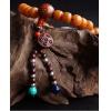 Handmade 108 Beads Natural Bodhi Gobi Agate Dzi Lobular Rosewood Buddhist Necklace