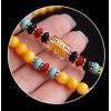 Natural 6MM Yellow Tridacna Om Mani Padme Hum 108 Prayer Beads Layered Bracelet