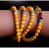 Natural 6MM Yellow Tridacna Om Mani Padme Hum 108 Prayer Beads Layered Bracelet