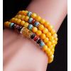 Natural 6MM Yellow Tridacna Om Mani Padme Hum 108 Prayer Beads Layered Bracelet