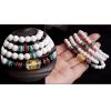 Natural 6MM White Tridacna Om Mani Padme Hum 108 Prayer Beads Layered Bracelet