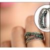 Handmade Vintage Green Crystal Layered Ring For Women