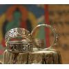 Handcraft Nepal 925 Silver Mantra Om Mani Padme Hum Spinning Prayer Ring With Turquoise