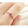 Brazil Natural Rose Pink Tourmaline 925 Silver 18k Gold Plated Princess Ring