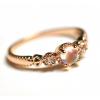 Natural Blue Moonstone Princess Ring 925 Silver Rose Gold Plated For Women