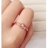 Natural Blue Moonstone Princess Ring 925 Silver Rose Gold Plated For Women