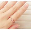 Natural Blue Moonstone Princess Ring 925 Silver Rose Gold Plated For Women