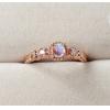 Natural Blue Moonstone Princess Ring 925 Silver Rose Gold Plated For Women