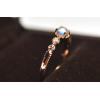 Natural Blue Moonstone Princess Ring 925 Silver Rose Gold Plated For Women