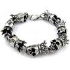 Fashion Punk Style Crown Skull Titanium Steel Bracelet