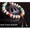 10MM White Bodhi Root Turquoise Beads Bracelet with Pterocarpus indicus Charms