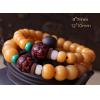 12MM Yellow Bodhi Bracelet With 14MM Lobular Red Sandalwood Totus  Buddhist Stupa