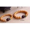 12MM Yellow Bodhi Bracelet With 14MM Lobular Red Sandalwood Totus  Buddhist Stupa