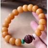 12MM Yellow Bodhi Bracelet With 14MM Lobular Red Sandalwood Totus  Buddhist Stupa