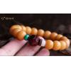 12MM Yellow Bodhi Bracelet With 14MM Lobular Red Sandalwood Totus  Buddhist Stupa