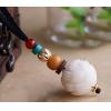Handmade Exclusive 20MM White Bodhi Lotus Gold Plated Beads Pendant Necklace