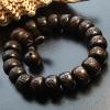 Handmade Tibetan 14MM Flat Bead Om Mani Padme Hum Mantra Wooden Knocker Bracelet