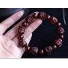 15MM Lobular Red Sandalwood The Eighteen Arhat Carving Mans Prayer Bracelets