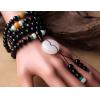 Fashion Tibetan Natural 8MM 108 Rainbow Obsidian Beads Multilayer Bracelet