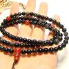 Original Natural 6MM Black Obsidian Red Onyx Stone 108 Prayer Beads Bracelet