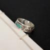 Nepal Tantra 925 Silver Om Mani Padme Hum Mantra Prayer Ring With Turquoise