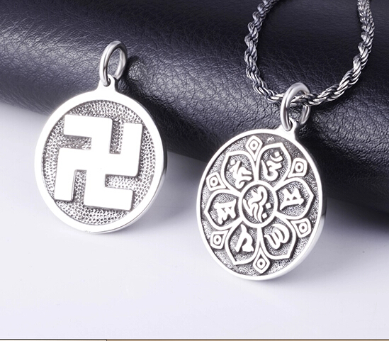 Thailand Silver 925 OM MANI PADME HUM Lucky Pendant Gift For Man Thailand Silver 925 OM MANI PADME HUM Lucky Pendant Gift For Man