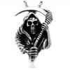 Vintage Style 925 Silver Reaper Skull Necklace Pendant