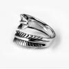 Retro Style 925 Silver Feather Open Ring For Girls
