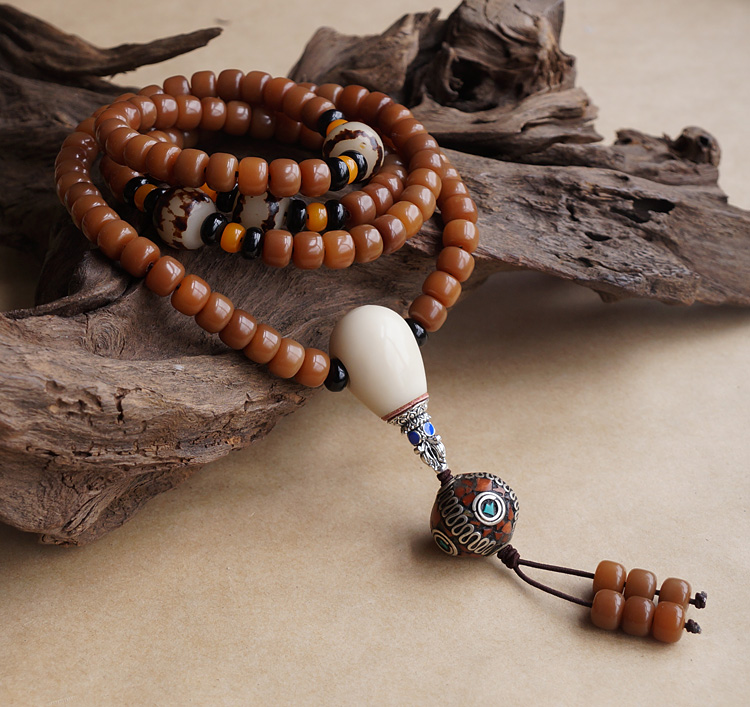 Weathering Old Bodhi Beads 108 Prayer Mala Bracelet Weathering Old Bodhi Beads 108 Prayer Mala Bracelet