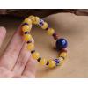 Baltic Sea Natural Amber with Big Lapis lazuli Bead Bracelet Limited Edition